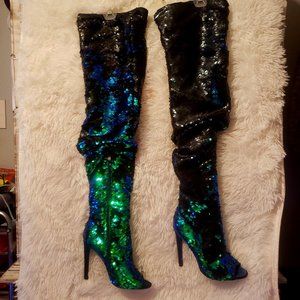 🍀 Step in Style! 🍀 Pleasers Women's 5" Knee High Boots - Green - Courtly-3011